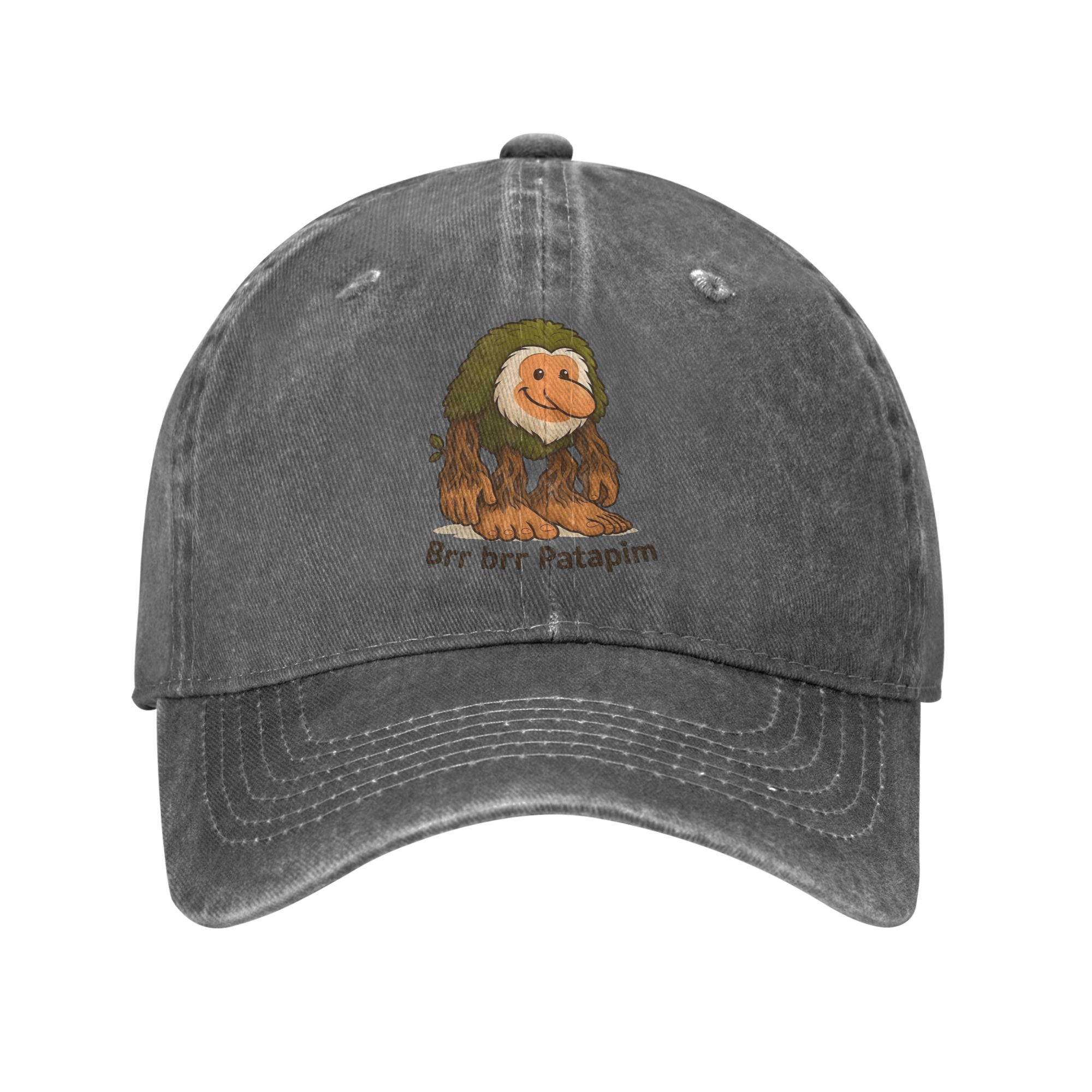 Brr Brr Patapim Meme Baseball Caps Distressed Denim Gewassen Italiaanse Brainrot Memes Snapback Hoed Unisex Caps Hoed: GRIJS