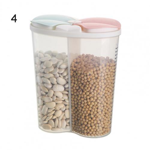Caja de almacenamiento sellada cajón granos depósito de almacenamiento de alimentos de cocina para el hogar alimentos contenedores para cereales secos medida tazas herramienta de cocina: 04