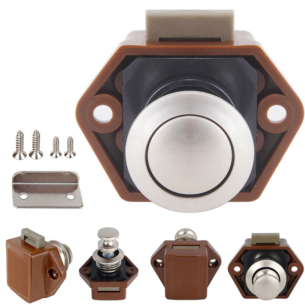 Desk Knob Boat Motorhome Handle Catch Cupboard Door Cabinet For Caravan Yachts Cars Drawer Latch Push Button Lock RV Furniture