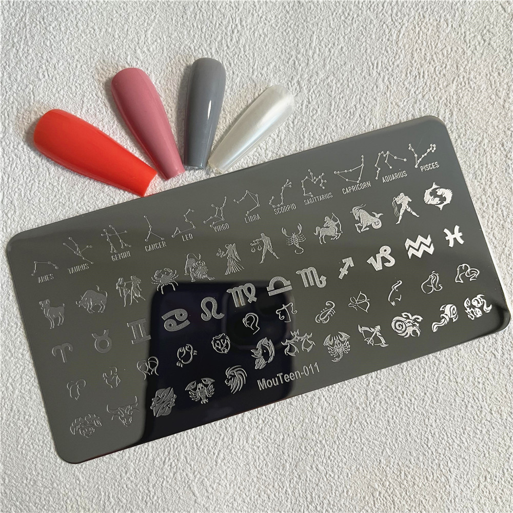 Gothic Alphabet Stamping Plate Gothic Letter Nail Plate Art Letters Nail Stamp Plate Mouteen-014