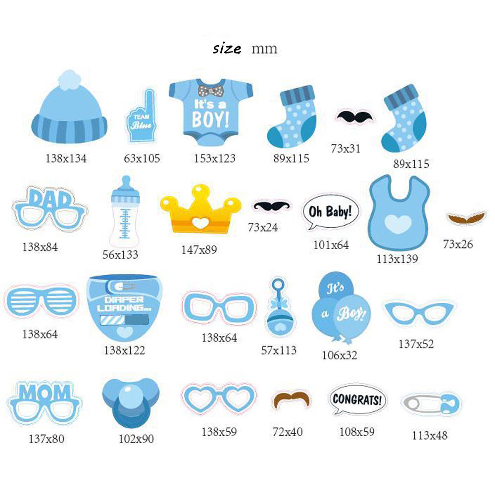 Fête anniversaire bricolage bébé pour Photobooth accessoires tirer stand accessoires masque bâton amusant décoration de mariage 25PC