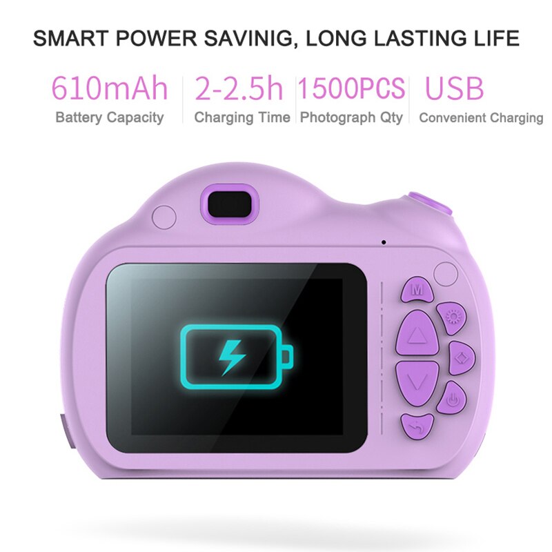 Outdoor Digital Mini Camera Kids Cartoon Cute Camera 2.4Inch Photography Props Birthday VDX99