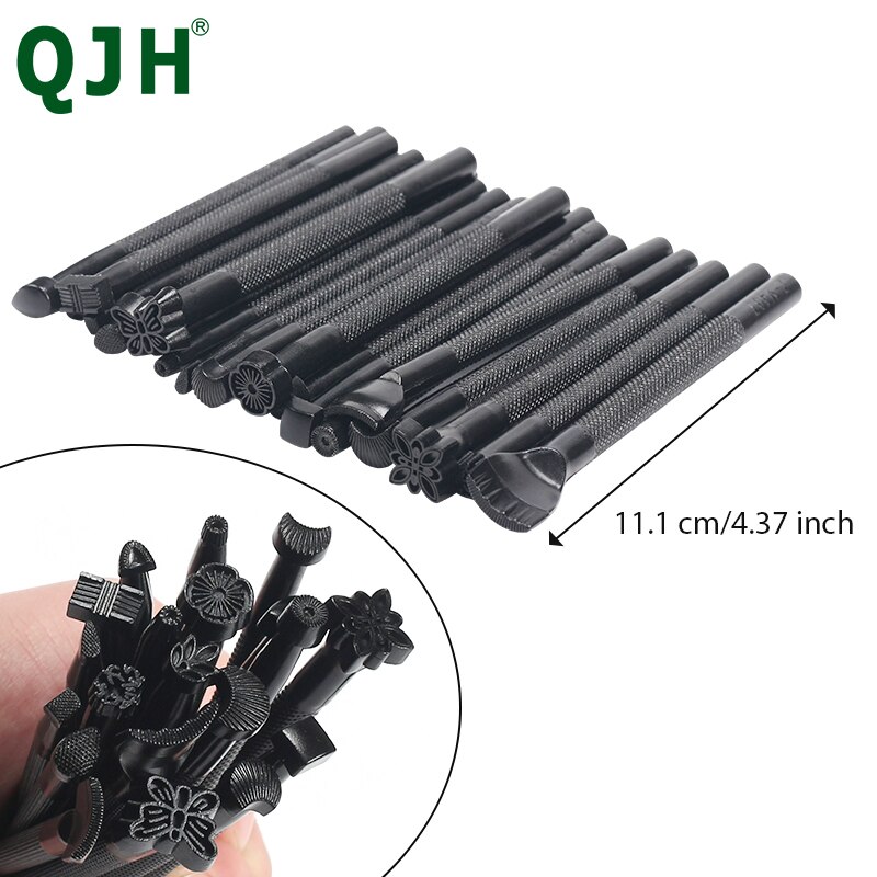 20 Pièces Estampage Cuir Diy Cuir Travail Selle Outils Set Sculpture Artisanat Making Poinçon Timbres Outils À La Main D&#39;art
