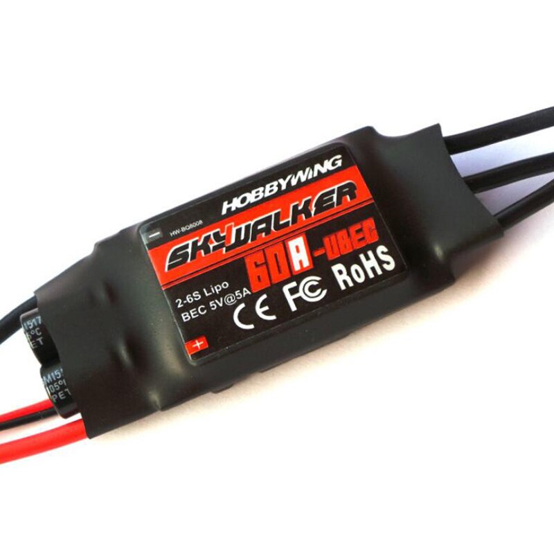 Hobbywing Skywalker 15A 20A 30A 40A 50A 60A 80A contrôleur de vitesse ESC avec UBEC pour hélicoptère RC pour avions pour modèle RC: 60A