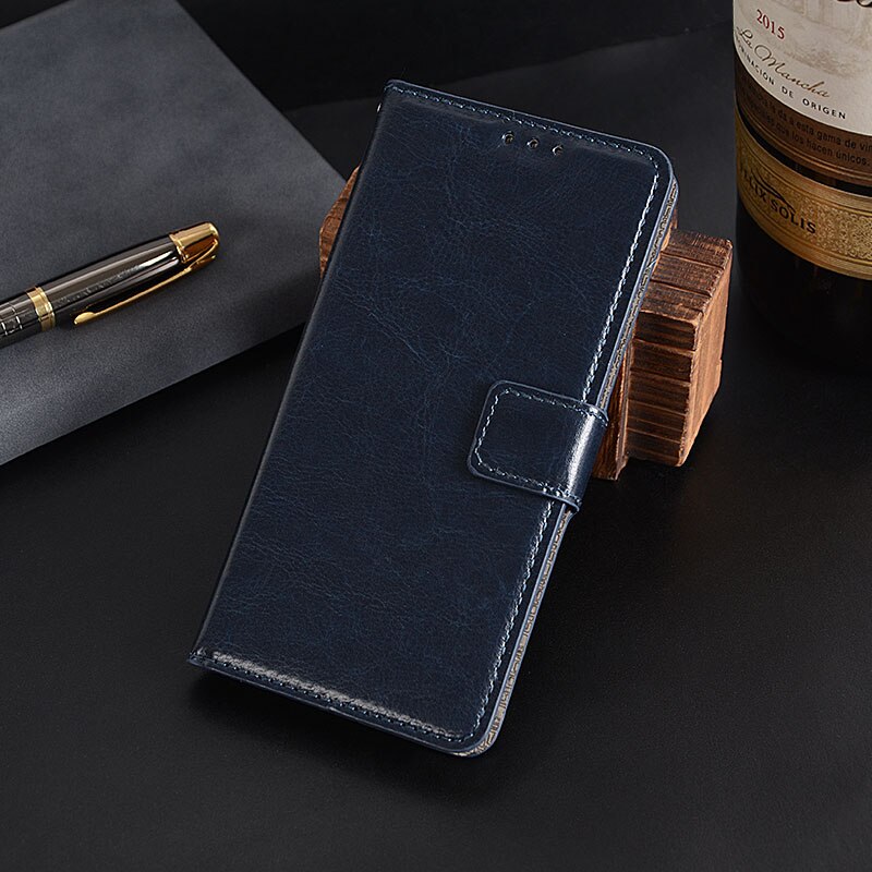 Realme C11 Case 6.5 inch Luxury Photo Frame Wallet Leather Flip Phone Bags Cover for Realme C11 C 11 RMX2185 Case: Dark Blue