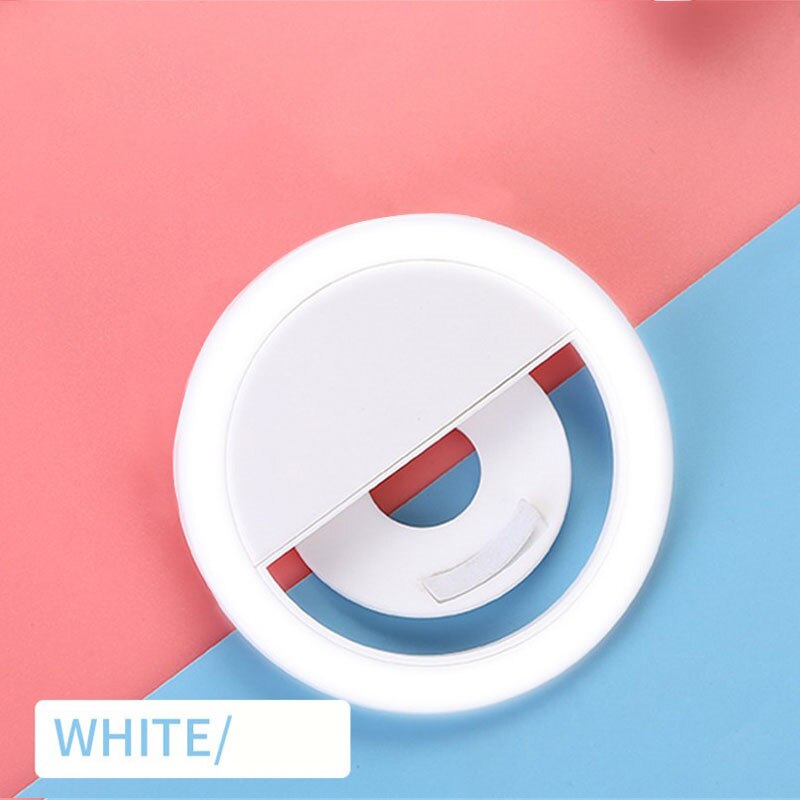 Selfie Led anillo de luz novedad maquillaje iluminación lámpara selfi Led teléfonos móviles foto luz de noche Led espejo señal de neón Selfie anillo: White