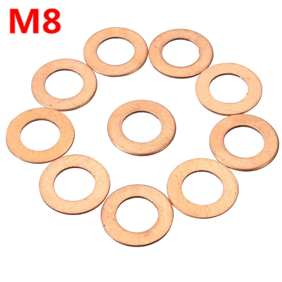 10x M6/M8/M10/M12/M14 Motorrijwiel Brake Brandstof Banjo Seal Koper Crush Washer Enhancement: M8