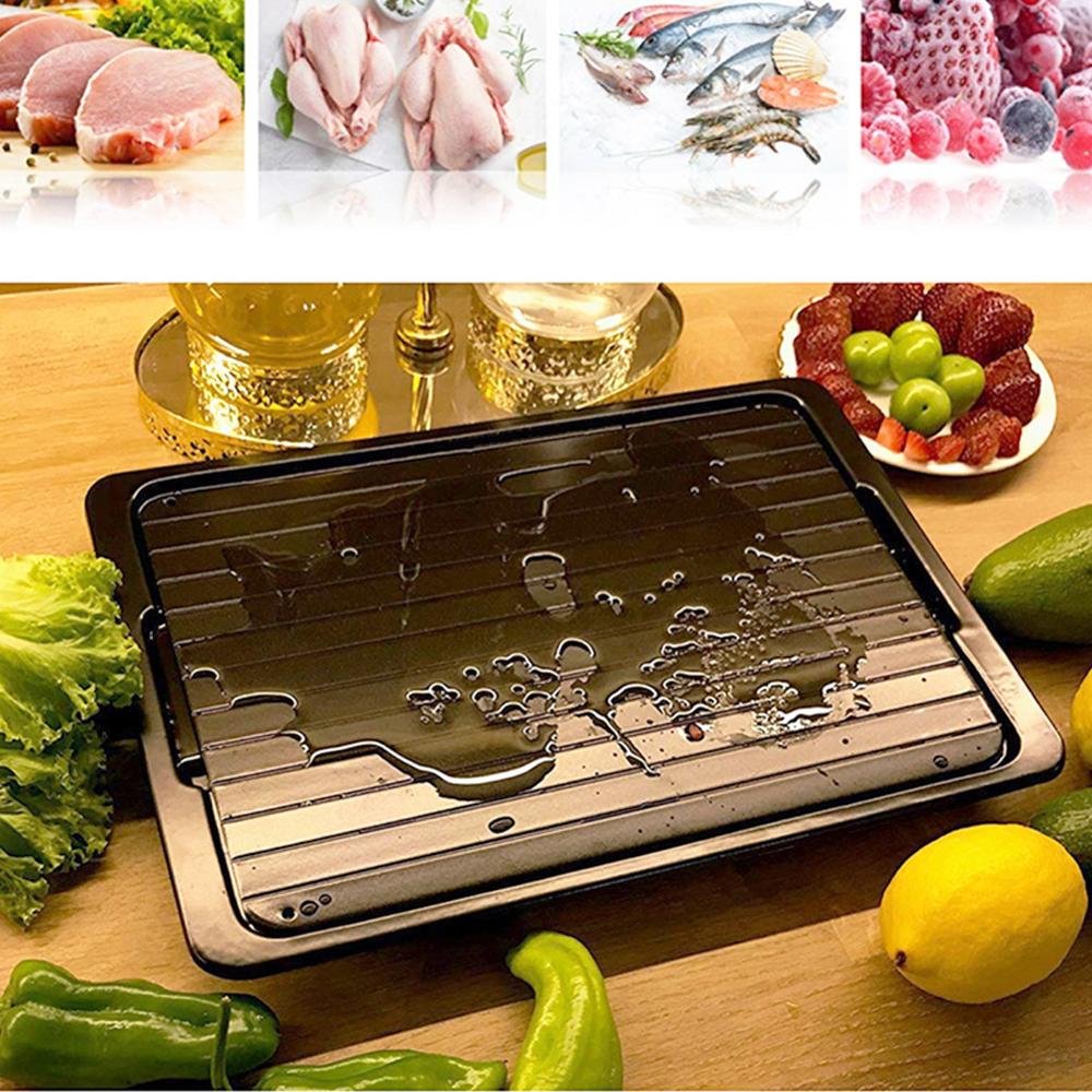 2pcs Fast Defrost Tray Fast Thaw Meat Fish Sea Food Quick Defrosting Plate Board Tray Kitchen Gadget Tool