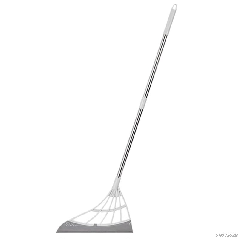 Removable Dual-use Super Sweeper Broom for Living Room Kitchen Bathroom Hangable Handle Easy to Clean au23: Gray