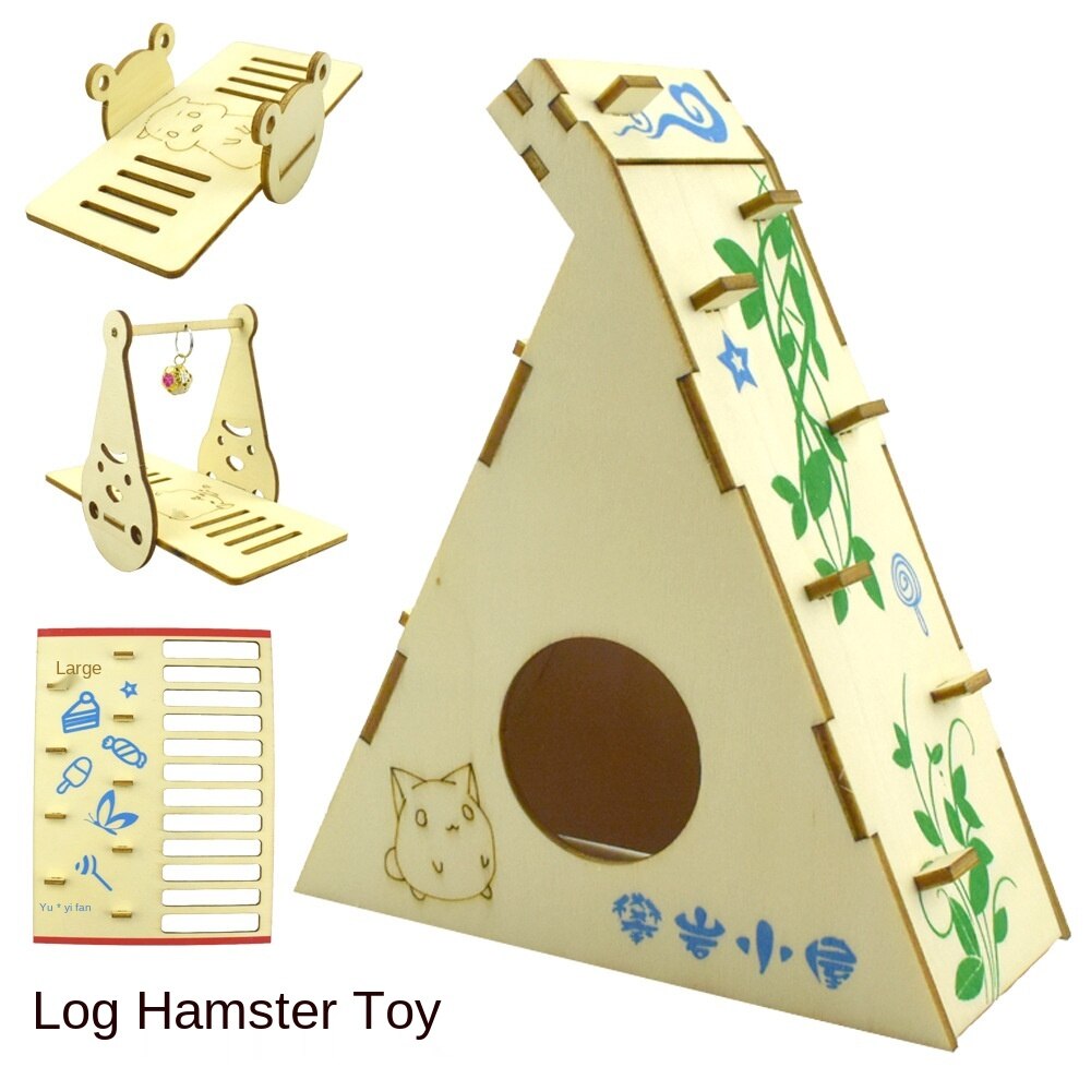 Jouet d'entrainement pour animaux domestiques, labyrinthe, cloche, balançoire, Sport, échelle d'escalade, maison, Villa, nid, tunnel, Cage à Hamster