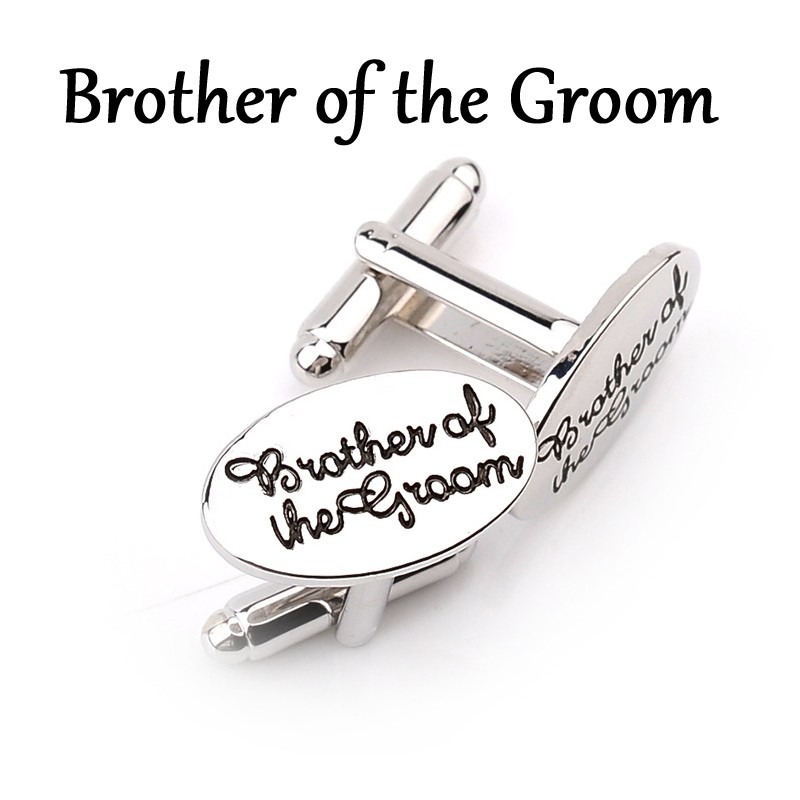 Boutons de manchettes pour hommes, bijoux de mariage ovales, 13 styles, marié/meilleur homme/meilleur ami chemise française, liens pour mariage,: Brother of the Groom