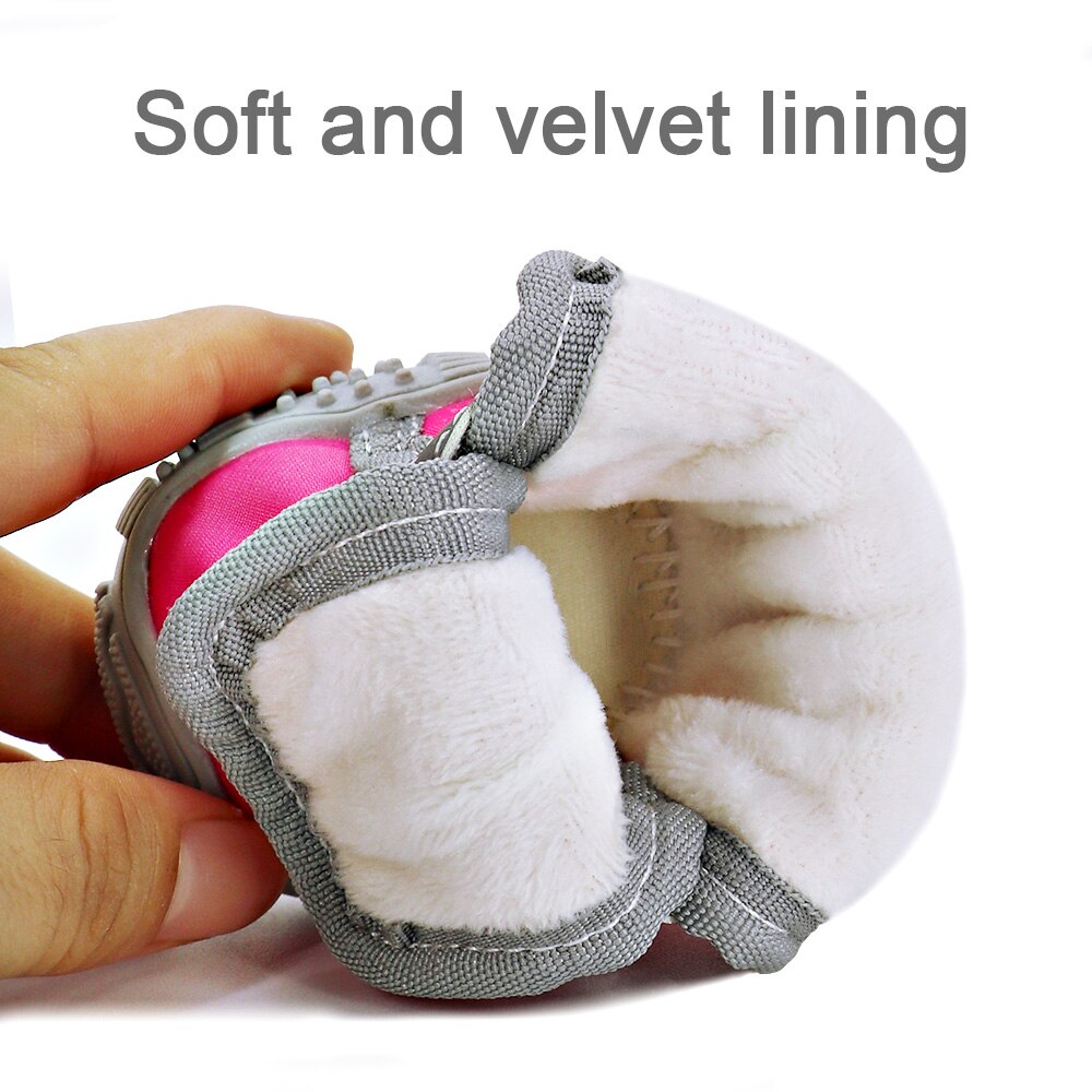 4 Stuks Winter Pet Dog Schoenen Warm Bont Hond Boot Anti Slip Huisdieren Kat Snowboots Waterdichte Reflecterende Honden Schoenen schoeisel Chihuahua