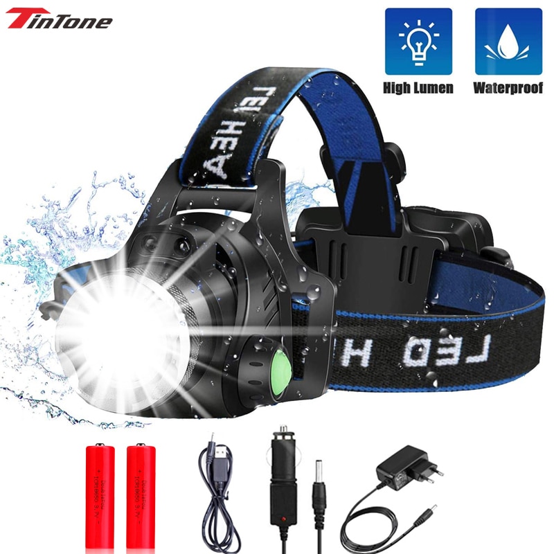 20000LM LED Headlamp L2/T6 Waterproof Headlight Torch Flashlight Headlight by 18650 Battery for Fishing Hunting