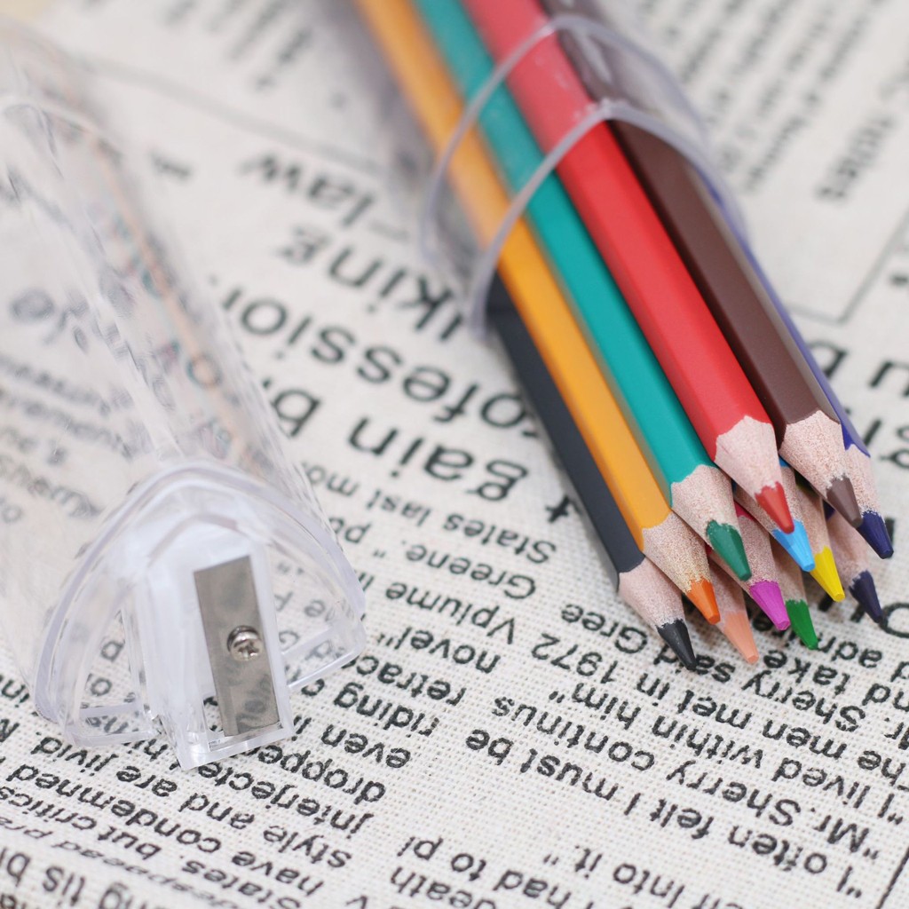 12 Color Barreled Small Pencil Fine Frawing Sketch Writing Drawing Pencil Case Mini Stationery #y3