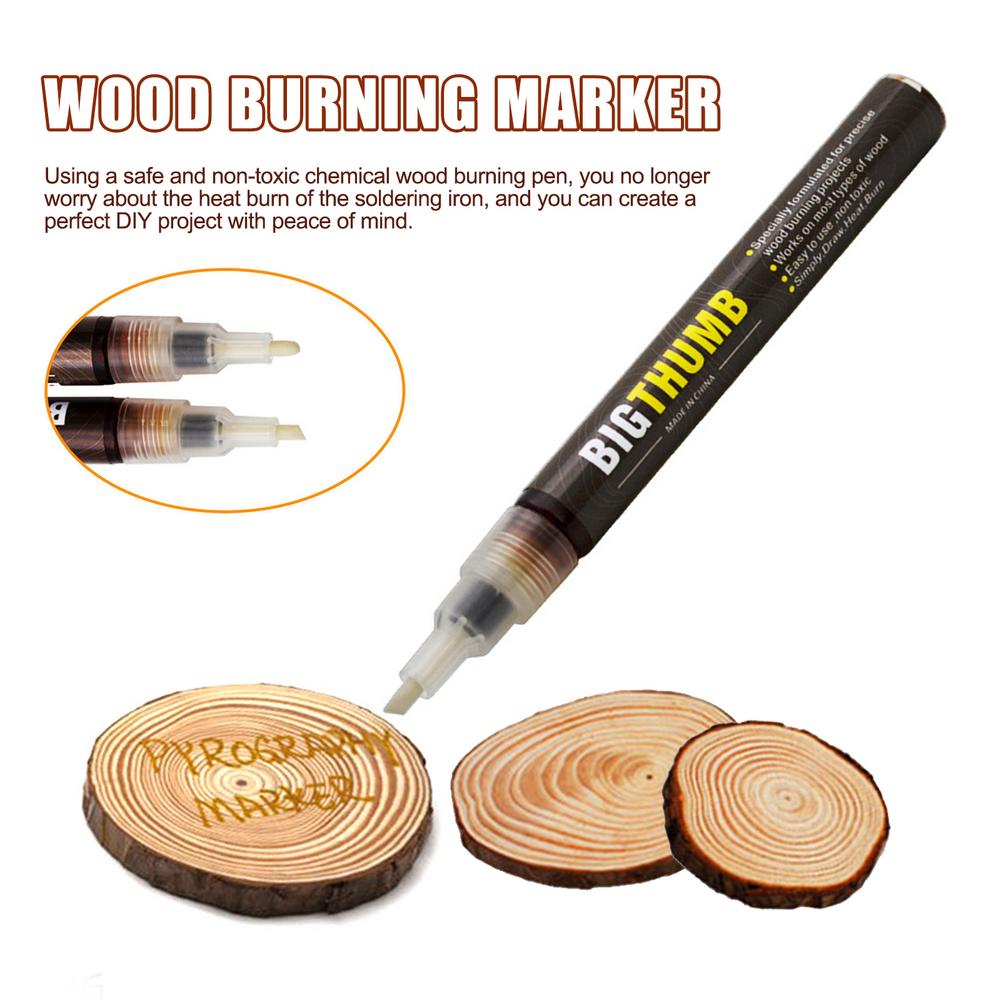Wood Burning Pen Marker - Chemical Wood Burning Marker - Scorch Pen for DIY Wood Projects