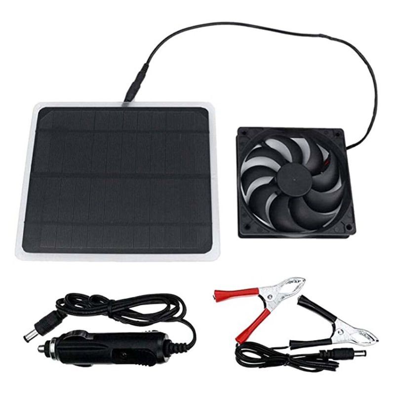 Wentylator zasilany energią słoneczną dla psa szklarnia kurczak dom energooszczędny M5TD