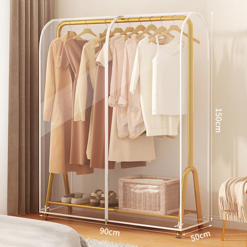 Clothes Hanger Dust Cover Bedroom Drying Rack Dust Cover Cloth Translucent Coat Suit Storage Bag Dormitory Supplies