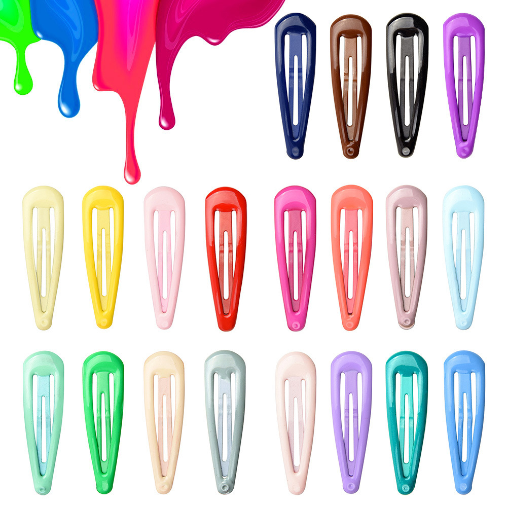 20 pièces/lot pince à cheveux en métal coloré peinture en aérosol goutte à goutte en épingle à cheveux cuisson vernis pince à cheveux bonbons colorés chapeaux accessoires de cheveux