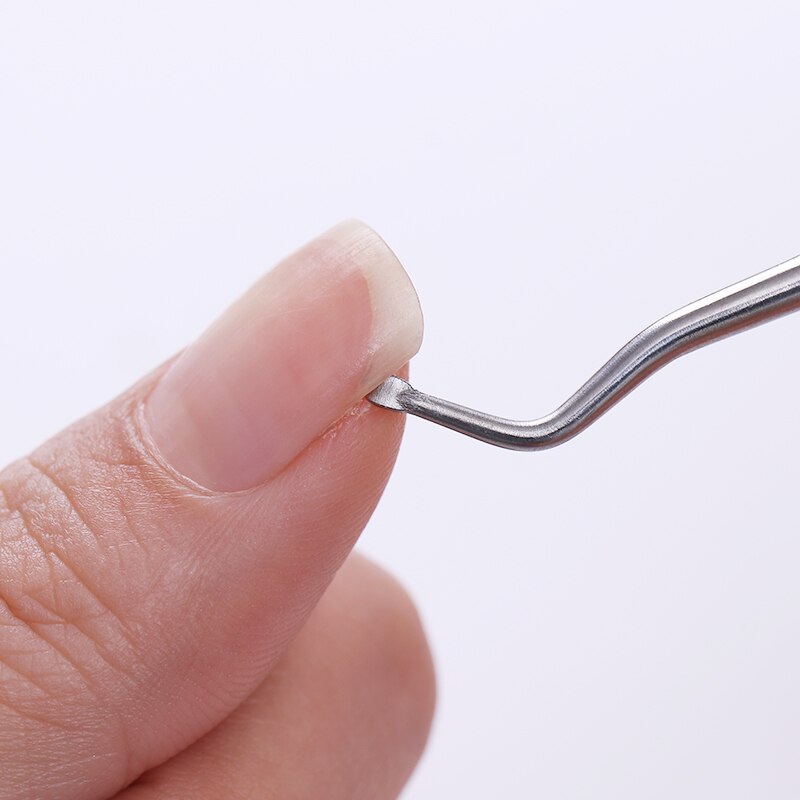 Dobbelt-endede neglebåndsfjerner skubbeværktøj rustfrit stål korrigerende neglekunst pedicure værktøjssæt