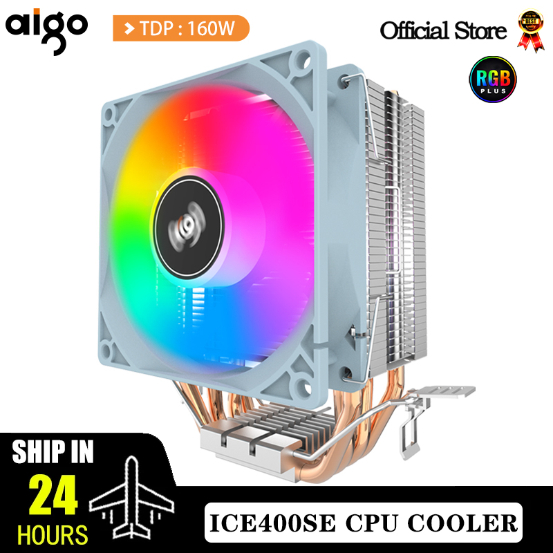 Aigo ice 400se air cpu-kylare kylfläkt tystgående fläkt 4 värmerörsradiator för intel lga 115x 1700 775 1200 amd  am3 am4 am5