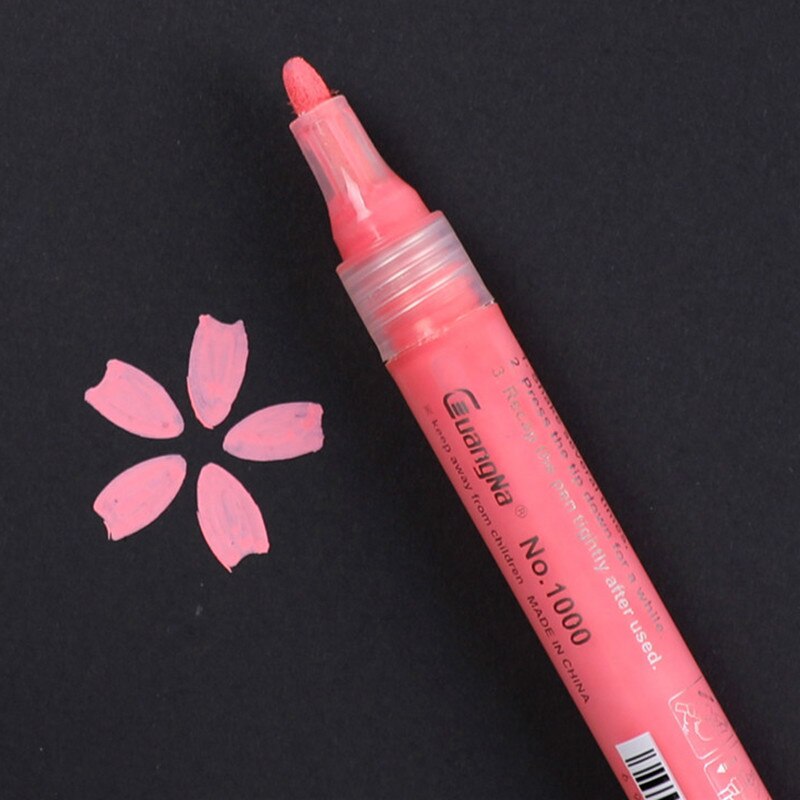 1 Uds. Rotulador permanente de pintura acrílica para cerámica para manualidades taza de porcelana de cristal de roca pintura de lienzo de tela de madera 5 colores: pink
