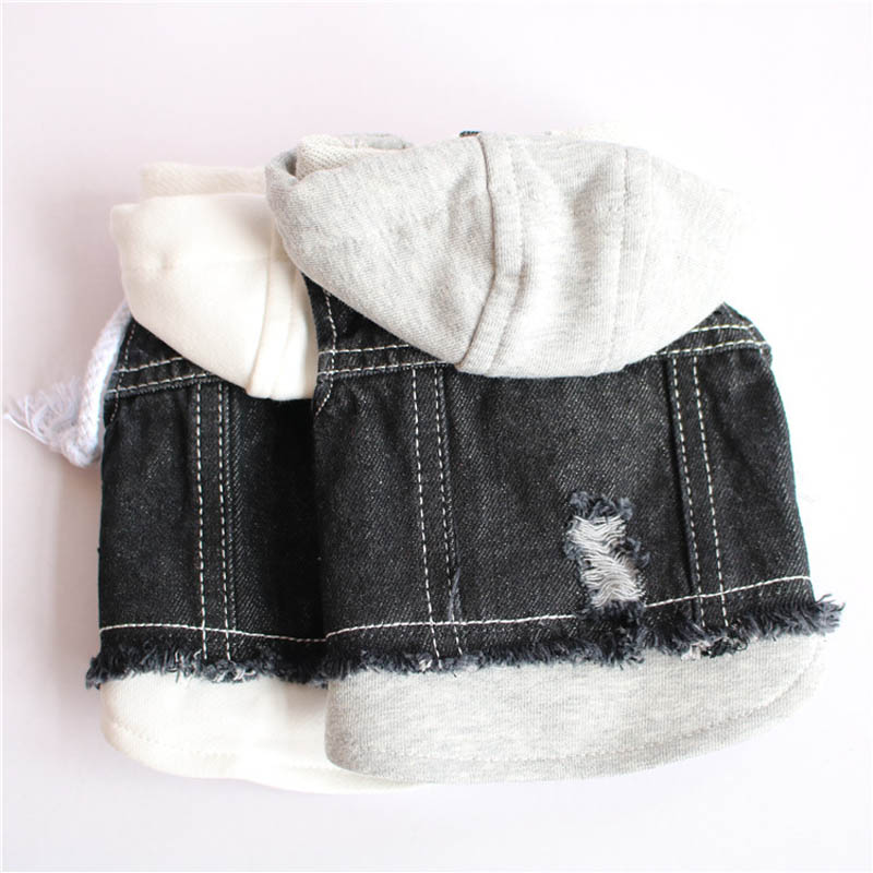 Product Pet Hoodie Jacket For Dog Jeans Spring Dog Clothes Denim T-shirt Puppy Dog Vest Cowboy Cat Coat 10E