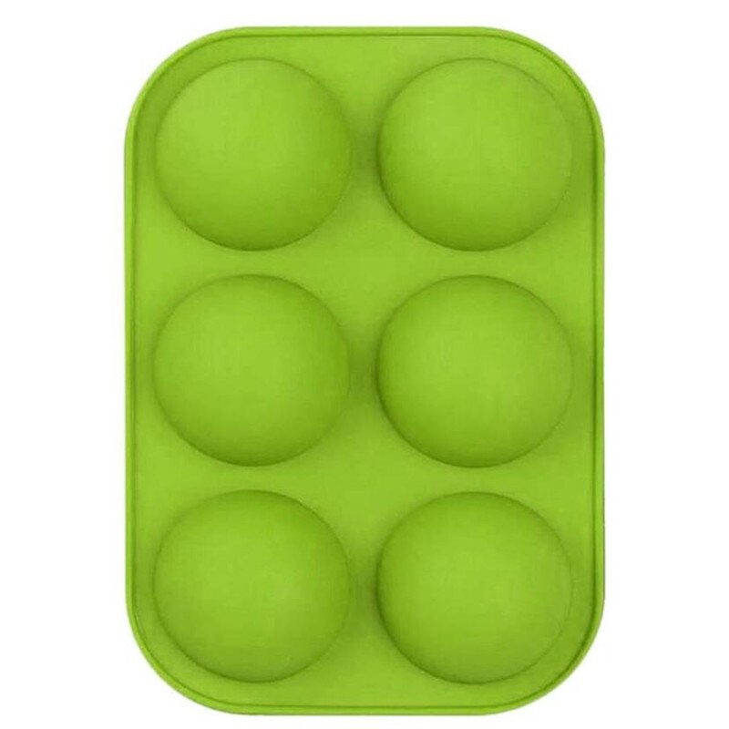 6 Gaten Силиконовые Формы Siliconen Bakvorm Voor Bakken 3D Bakvormen Chocolade Half Ball Mold Cupcake Taart Keukengereedschap: Light Green