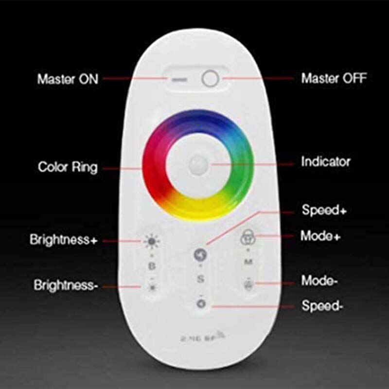 Rf led controle remoto 2.4ghz sem fio rf toque led rgb dimmer controlador para 5050 3528 rgb led luz de tira 12v/24v
