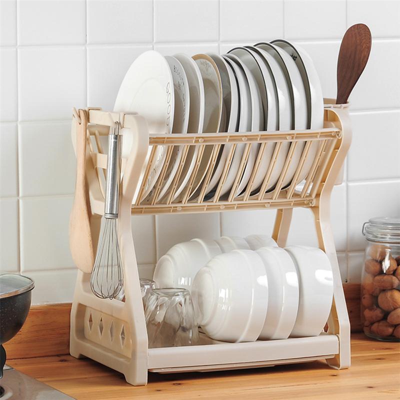 Kitchen Storage Rack Multifunctional Dish Drain Rack Kitchen Utensil Holder Plastic Dish Drainer Home Storage Rack