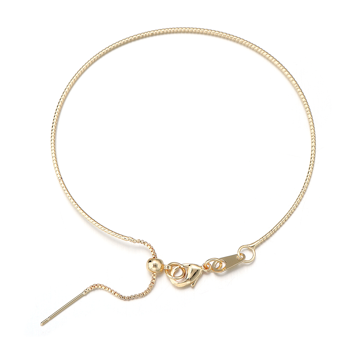 Koperen universele pin-ketting met verstelbare schuifstopper ketting armband ketting voor doe-het-zelf kralenarmband dames sieraden maken: WIT