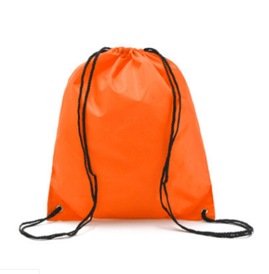 Sports Waterproof Drawstring Bags String Bag Printed Backpack Pull Rope Men Female Oxford Gym Casual Bag: Orange