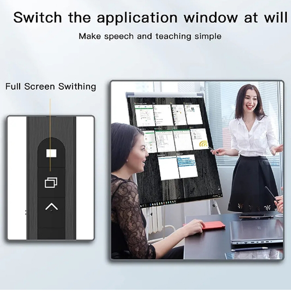 Stylo Tournant Sans Fil pour Présentation, Télécommande de Volume RF 2.4G, Présentation PPT USB, Pointeur Souris