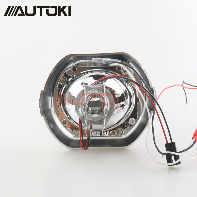 Autoki sport led ängelögon+ bi xenonlins projektor strålkastare för bil eftermontering dagsljus 2.5/3.0 h4 h7