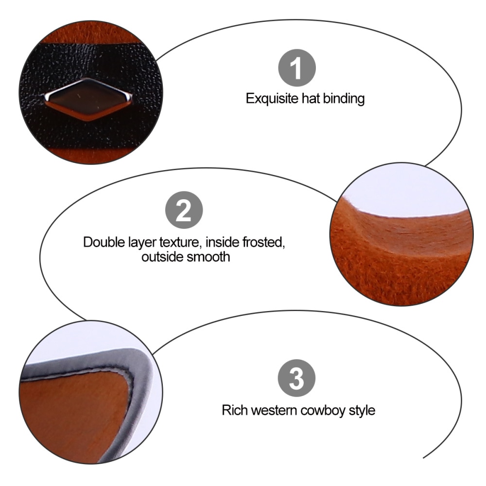 1Pc Western Cowboy Hat Adult Cowboy Hat Cowboy Hat with Five Nails