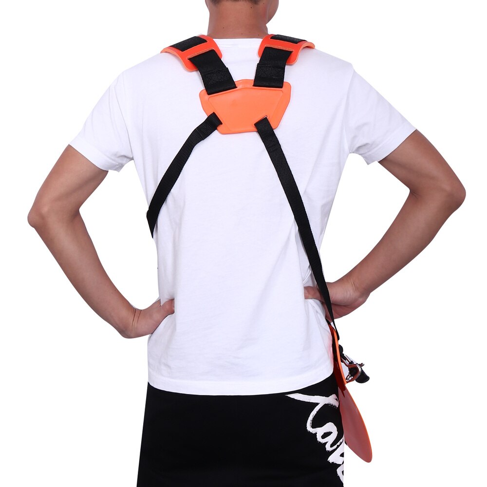 Strimmer Double Shoulder Harness Strap Padded Belt For Brush Cutter Trimmer Gardden Pruner (Orange)