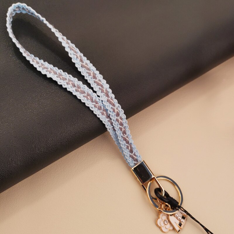Telefoon Case Sleutelhanger Korte Polsband Mobiele Telefoon Korte Kleine Geur Gevlochten Lanyard Armband Hanger Anti-Verloren Lanyard: 02