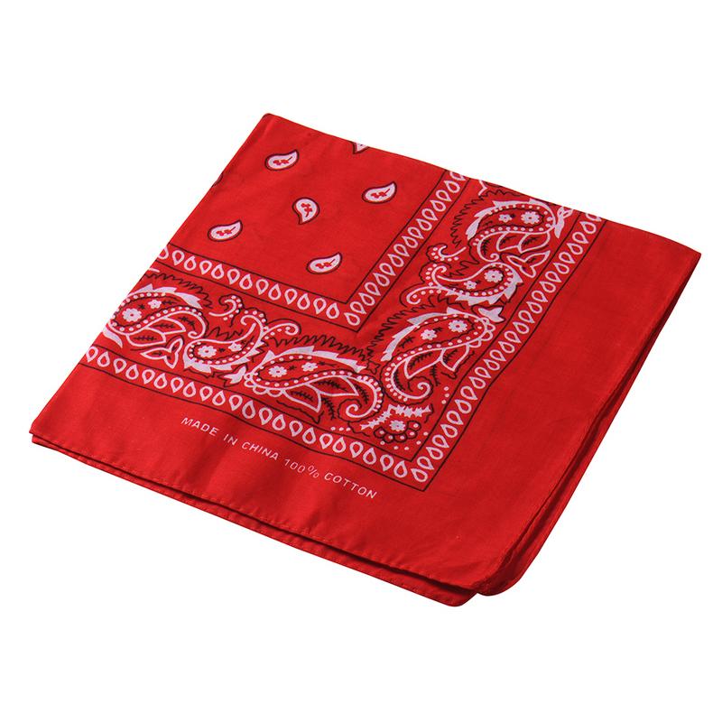 Hip Hop 100% Cotton Bandana Square Scarf 55cm*55cm Black Red Paisley Headband Printed For Women/Men/Boys/Girls