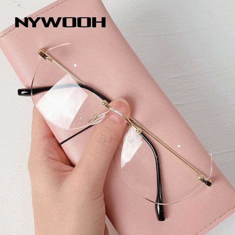 -0.5 1.0 1.5 4.0 Randloze Afgewerkt Bijziendheid Bril Vrouwen Rose Gold Metal Polygon Brillen Recept Nearsighgted Eyewear