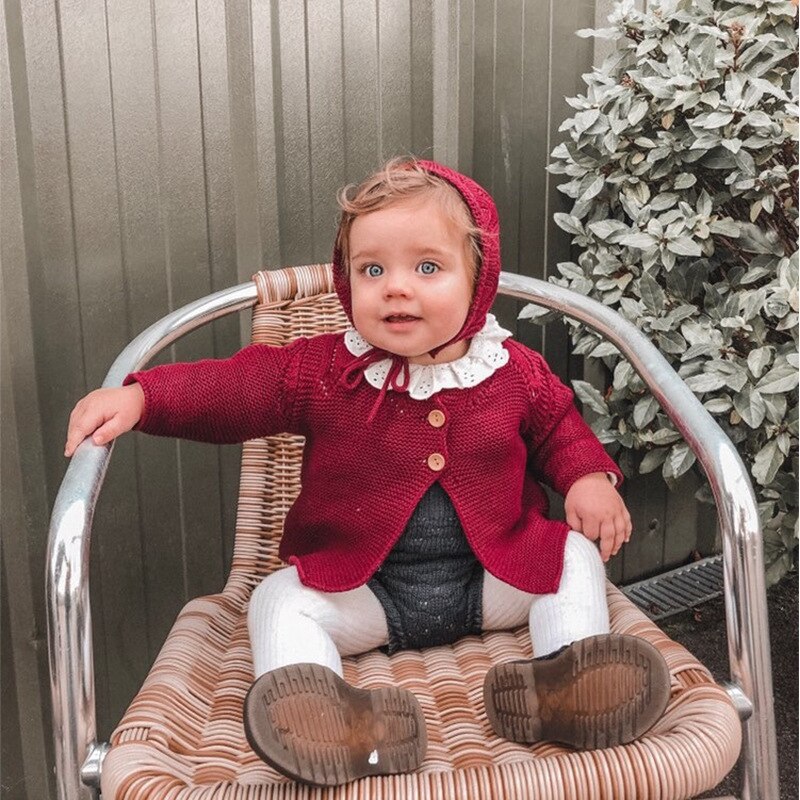 Pudcoco Baby Meisjes Herfst Herfst Kleding Geel/Rood/Roze Effen Kleur Trui + Hoed 2 Stuks Set Warm kinderen Outfit