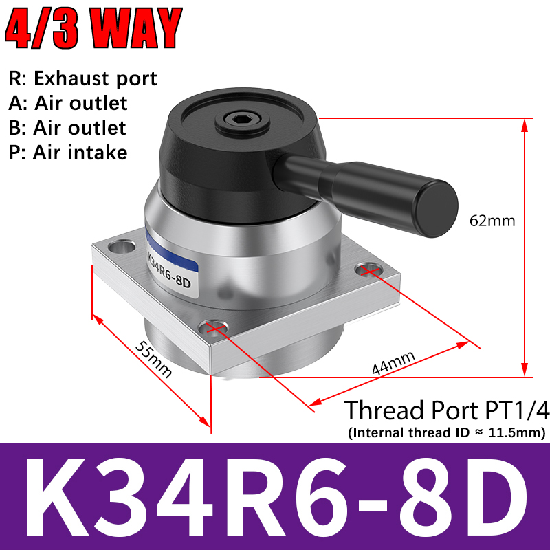 Manuel ventil/manuel kontakt/manuel retningsventil/manuel styringsluftventil hv -02 hv-03 hv-04 trevejs firevejsventil: Rødvin