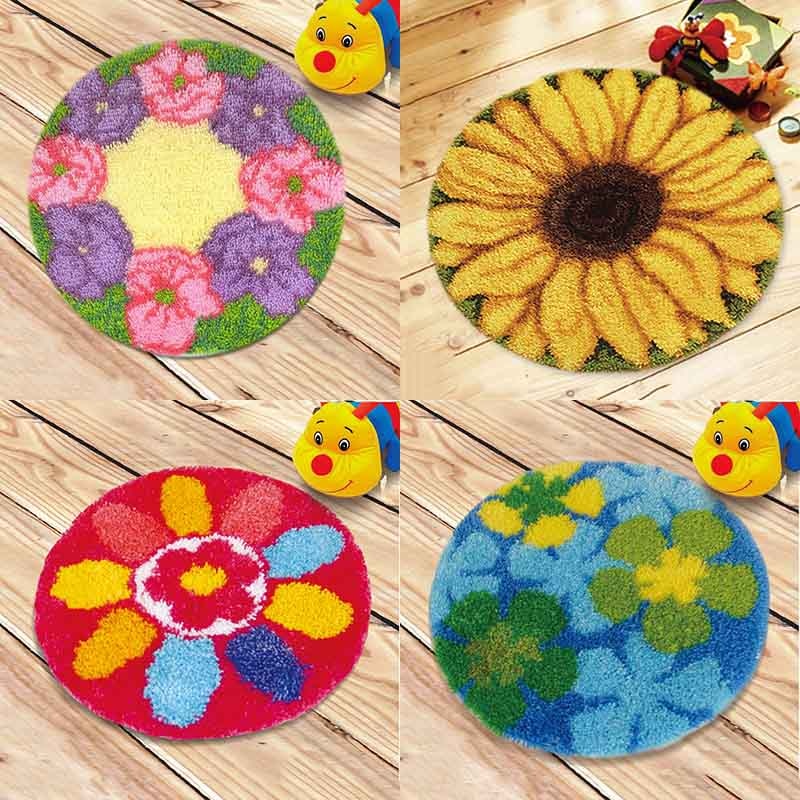 Serie de plantas punto de cruz alfombra de segmento de bordado alfombra exquisita lana gruesa bordado DIY Material hecho a mano paquete