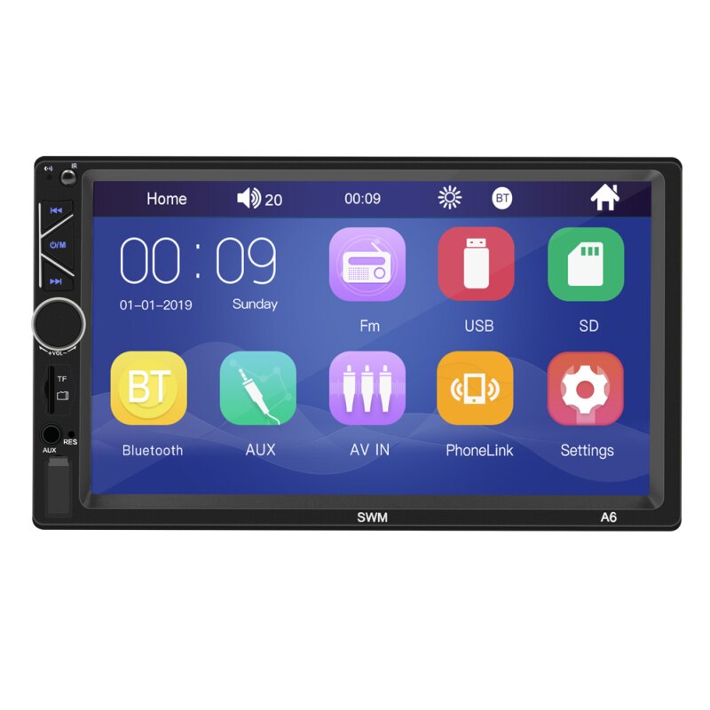 7 ''Autoradio Stereo Touch Screen Bluetooth Intrekbare Usb/Sd/Aux/Fm 2 Din Auto Accessoires MP3 Radio Geïntegreerde Host: Default Title