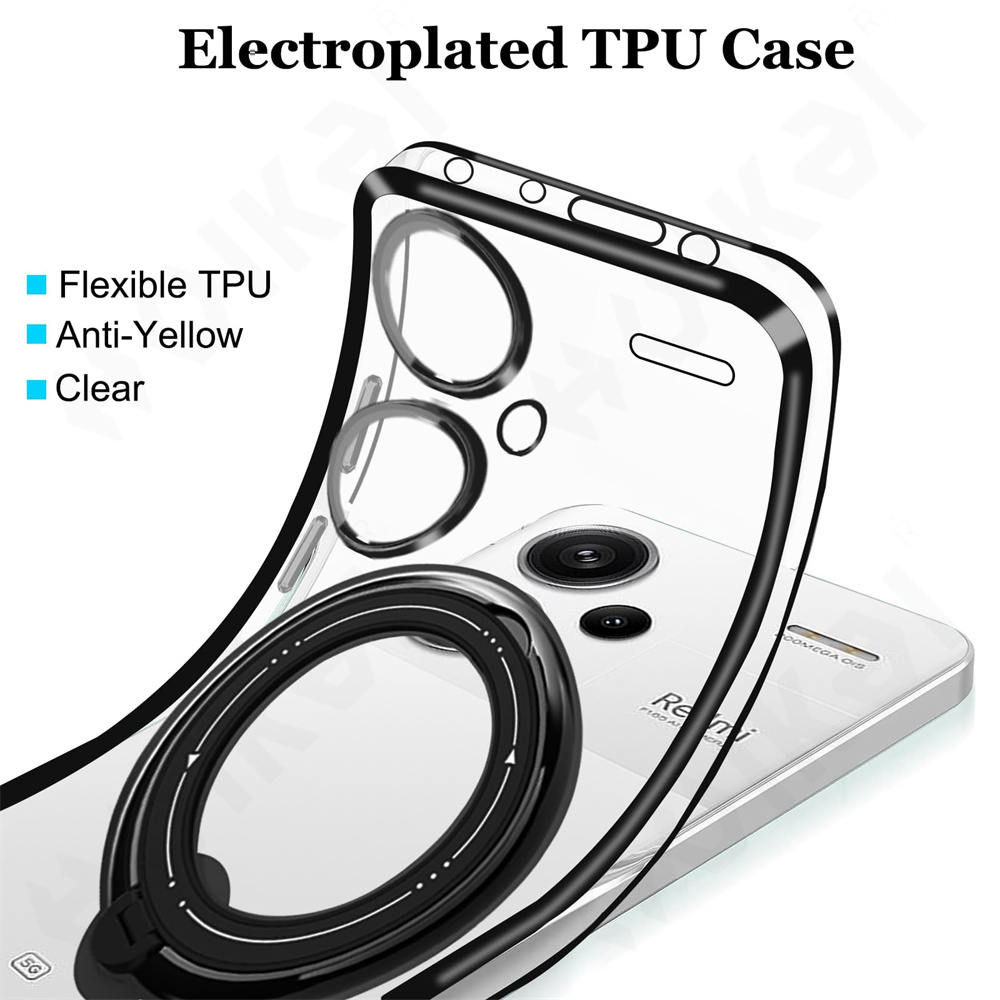Etui til redmi note 13 pro plus 4g 5g xiaomi poco  x6 pro  x6 13t magsafe transparent ring trådløs opladning magnetisk linsecover