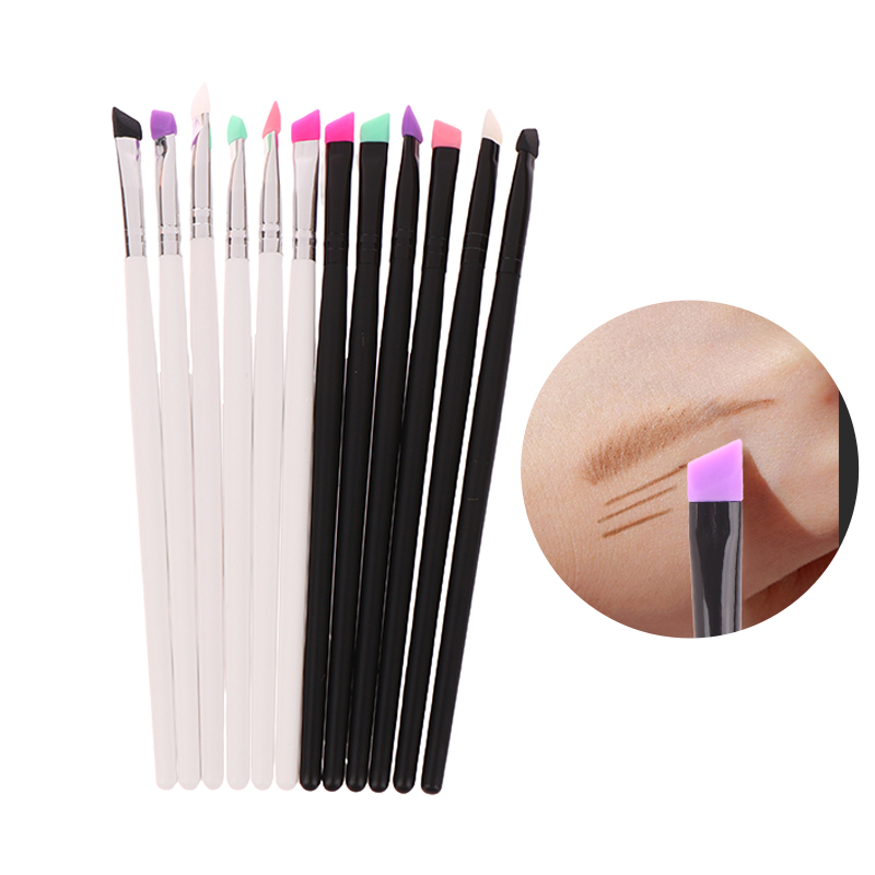 Pincel delineador de ojos, brocha de maquillaje de cabeza plana en ángulo, herramienta de separación de pestañas, extensión de pestañas, suministros, herramientas de elevación permanente