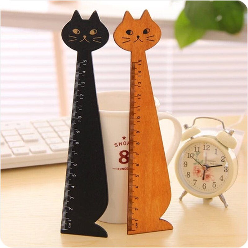 2pcs 15cm Cartoon Cat Rulers Kawaii Stationery Novelty Kids Measuring Drawing Tool Cute Student School Stationery