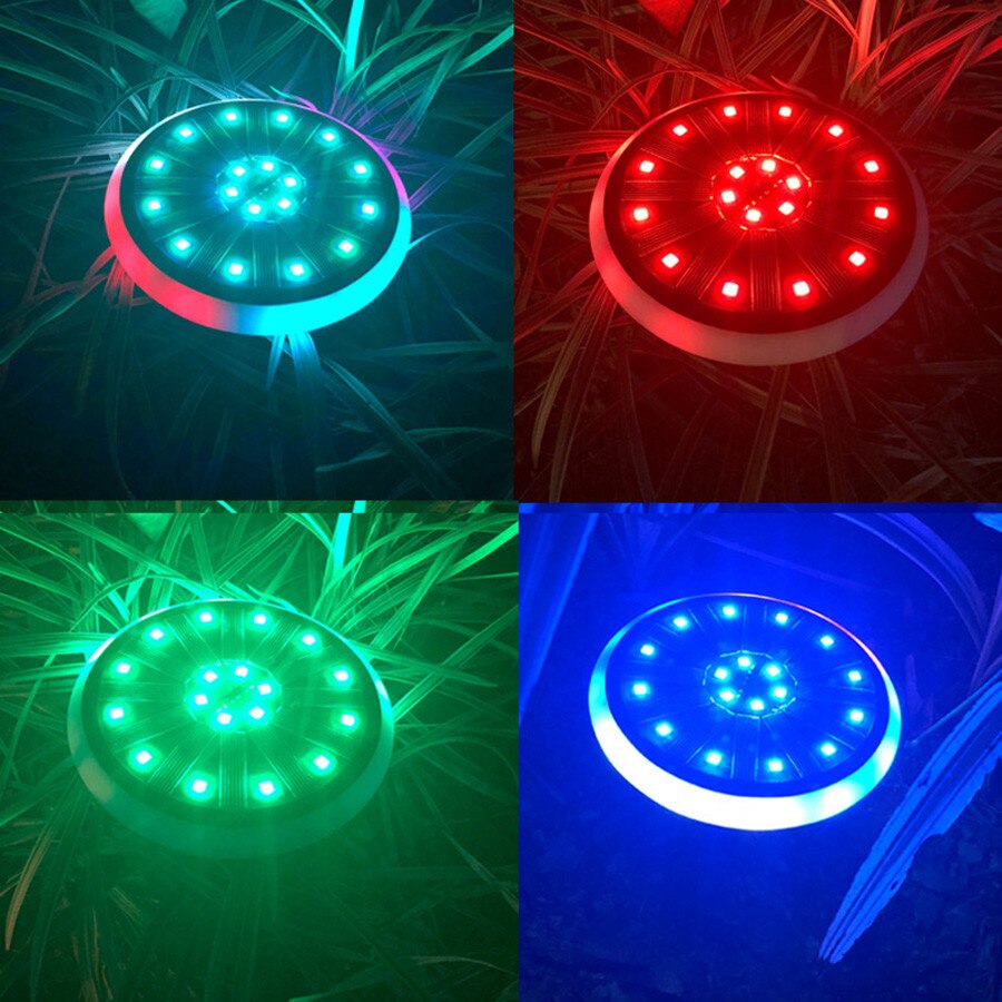Thrisdar 7 Farbe RGB Solar- Boden Disk Lichter 30LEDS Solar- Begraben Sicherheit Licht draussen Garten Weg Solar- Deck Boden licht