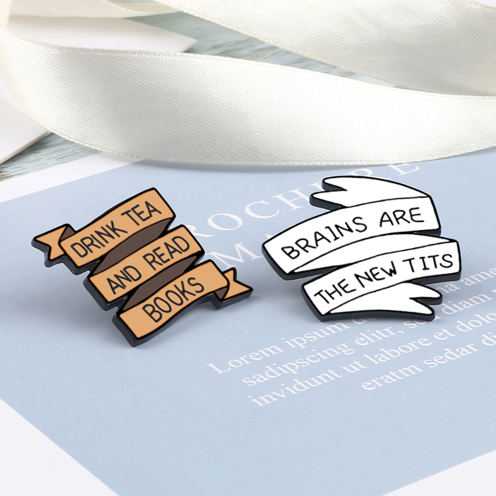 Broches en émail avec citation drôle, broches joyeuses de vie en direct, épingle à revers, lettre de puissance, sac de chemise personnalisé, Badge de motivation, pour amis, bijoux