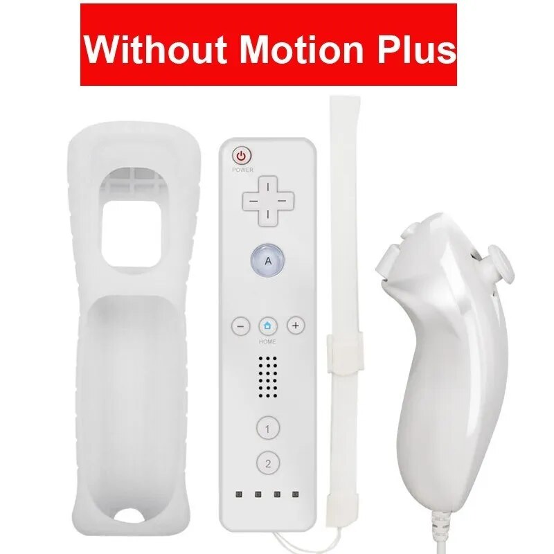 Télécommande Compatible Nintendo Wii Console manette de jeu sans fil contrôleur Nunchuck télécommande Joystick Joypad en option: Grey