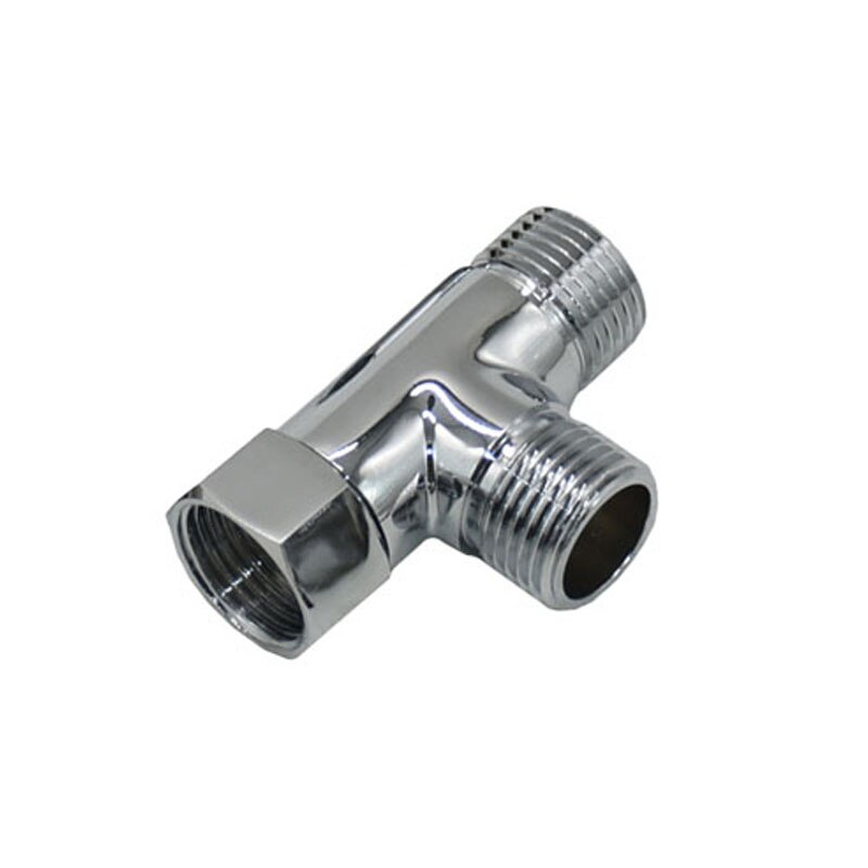 Tipo de bronze t fêmea 1/2 "a 1/2" rosca macho t conector 3 vias tubo adaptador acoplador conector para banheiro 1 pçs: B