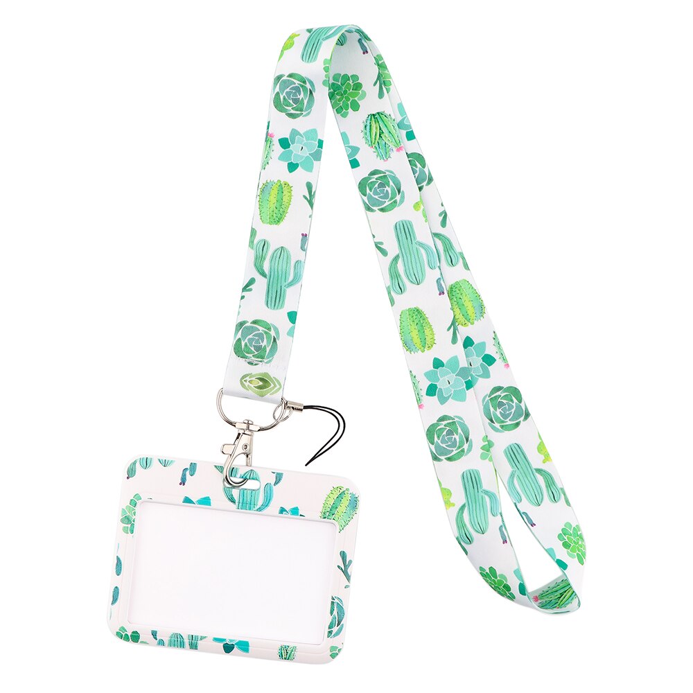 CB356 Plant Cactus Lanyard ID Badge Holder Car KeyChain ID Card Passport Gym Phone Badge Kids Key Ring Holder Jewelry: 5